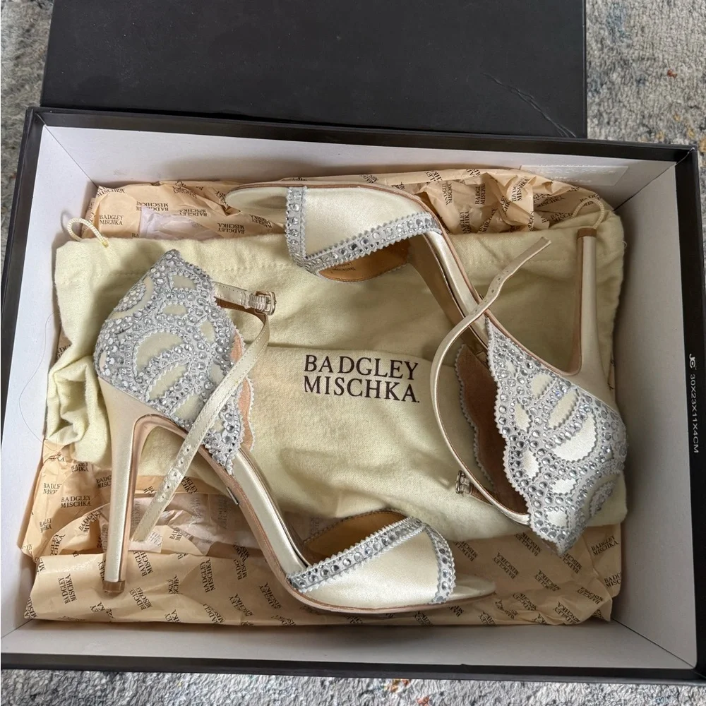 Badgley and Mischka Roxy Wedding Shoes with Box and Dustbag - Picture 2 of 10